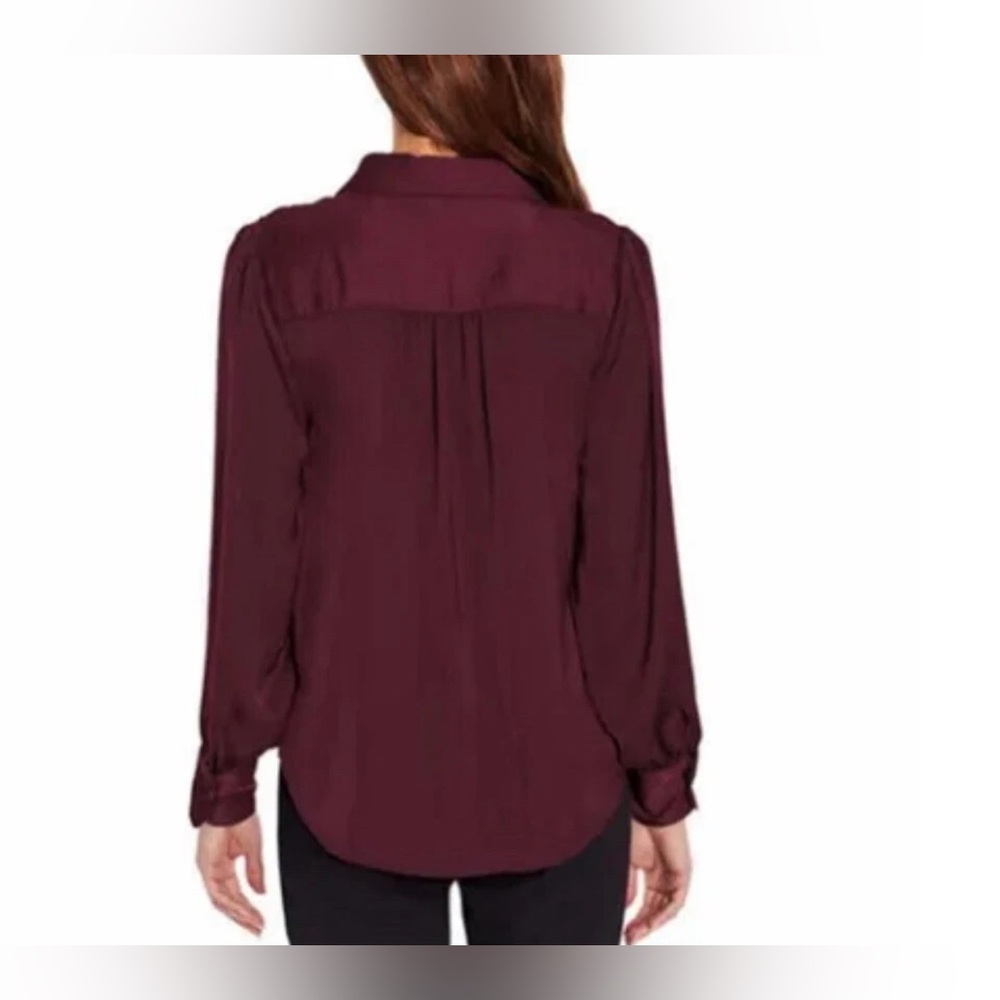 Banana Republic Satin Pullover Split Neck Blouse - Size Large - Picture 2 of 9